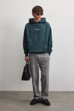 Colne Logo Oversized Hoodie Washed Dark Teal gh