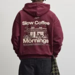 Hoodie Washed Dark Red