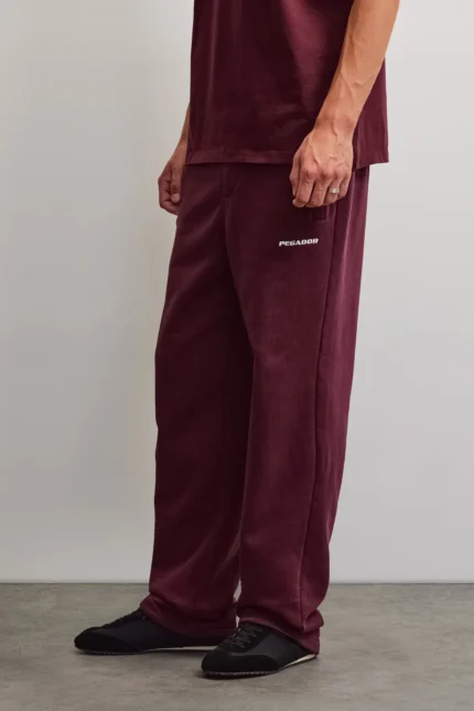 Sweatpants Washed Dark Red