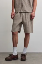 Troy Plissee Shorts Warm Taupe