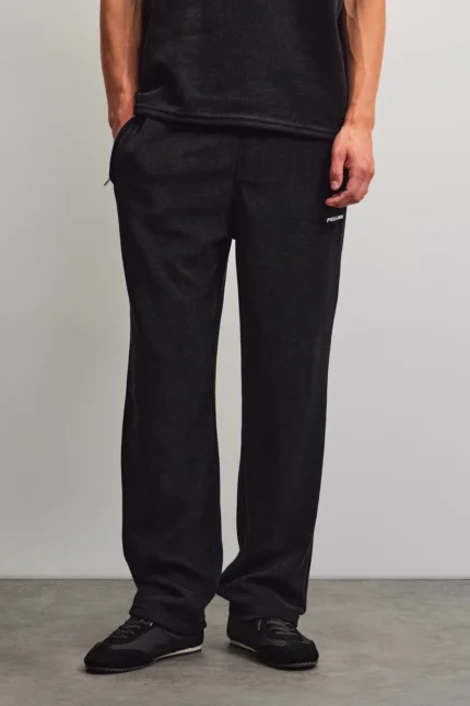 Wide Soft Rib Pants Black